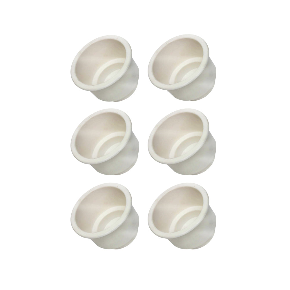 OTK20-0460_x2-KIT Qty 6: White Plastic Cup Holder
 Fits Universal Products