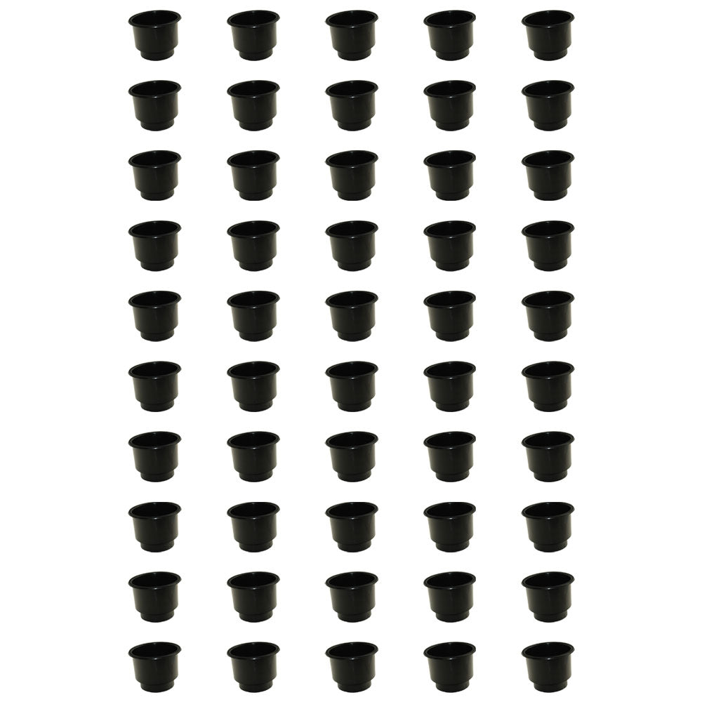 Qty 50: Black Plastic Cup Holder (Jumbo) Fits Universal Products
