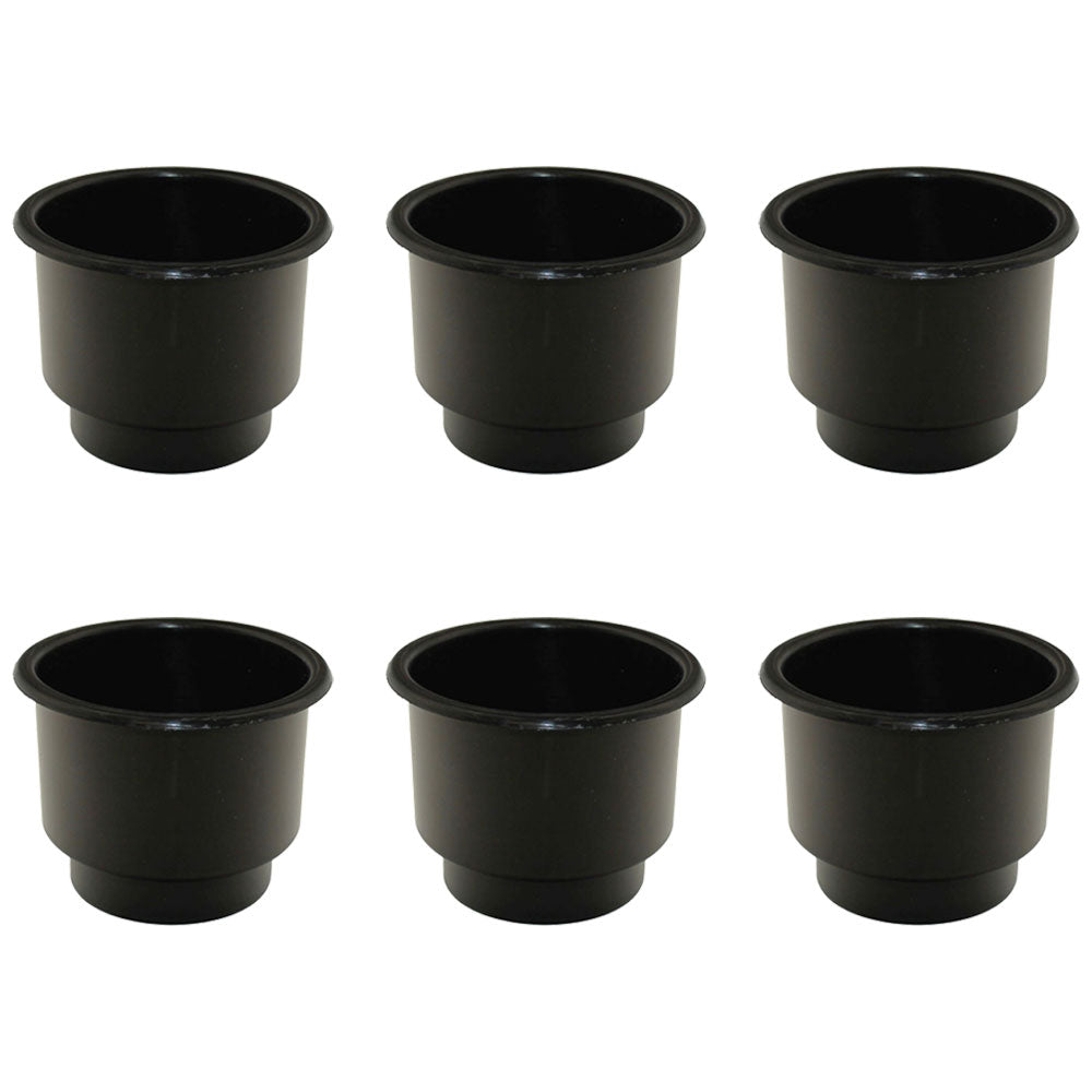 6 Pack Black Two Tiered Plastic Drink Cup Can Holder for Boats RV Pontoon Seadoo