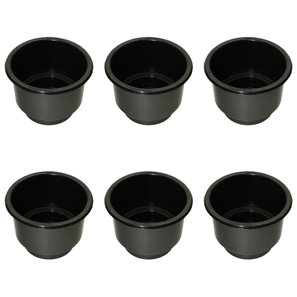 6 Pack Black Two Tiered Plastic Drink Cup Can Holder for Boats RV Pontoon Seadoo