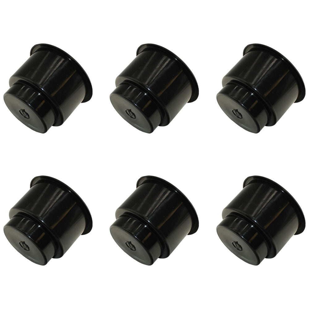 6 Pack Black Two Tiered Plastic Drink Cup Can Holder for Boats RV Pontoon Seadoo