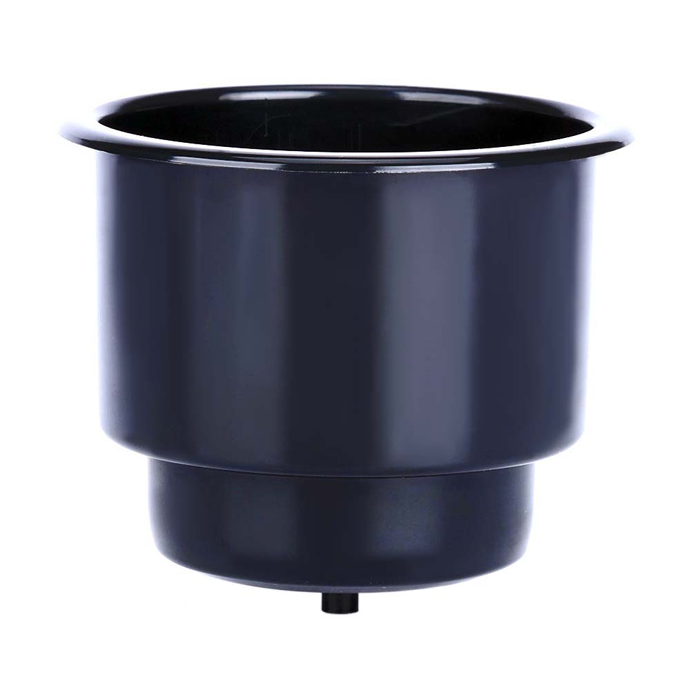 Black Plastic 2 Tiered Cup Holder w/ Place to Drill Drain Hole for Boats Pontoon