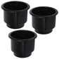 Qty 3: Black Plastic Cup Holder w/ Drain Hole  Fits Universal Products