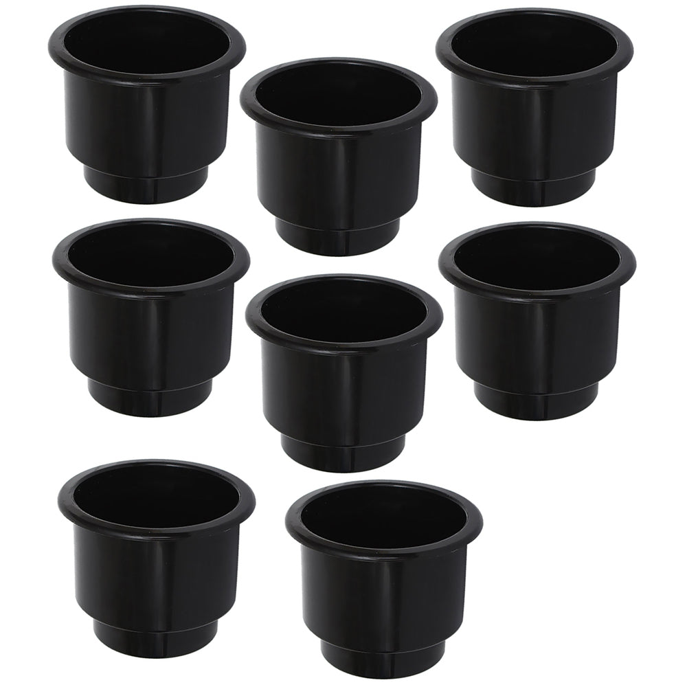 Qty 8: Black Plastic Cup Holder w/ Drain Hole  Fits Universal Products