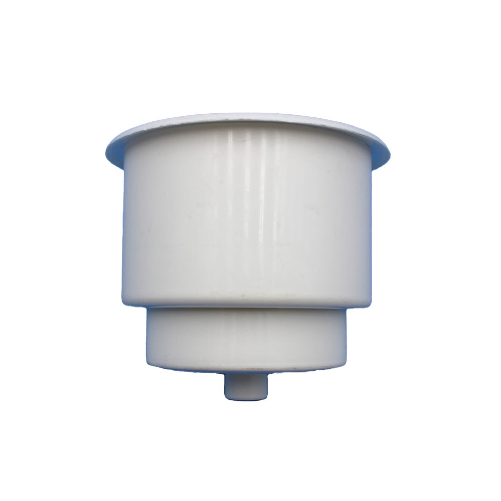 Plastic Two-Tiered (White) Cup-Holder w/ a Drain Hole For Boats RVs Campers Pool
