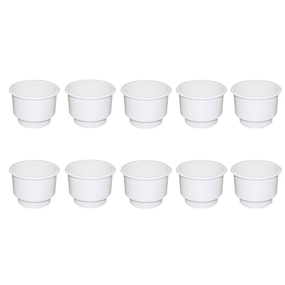 10pcs White Recessed Plastic Cup Drink Can Holder with Drain Cup Holders Boat