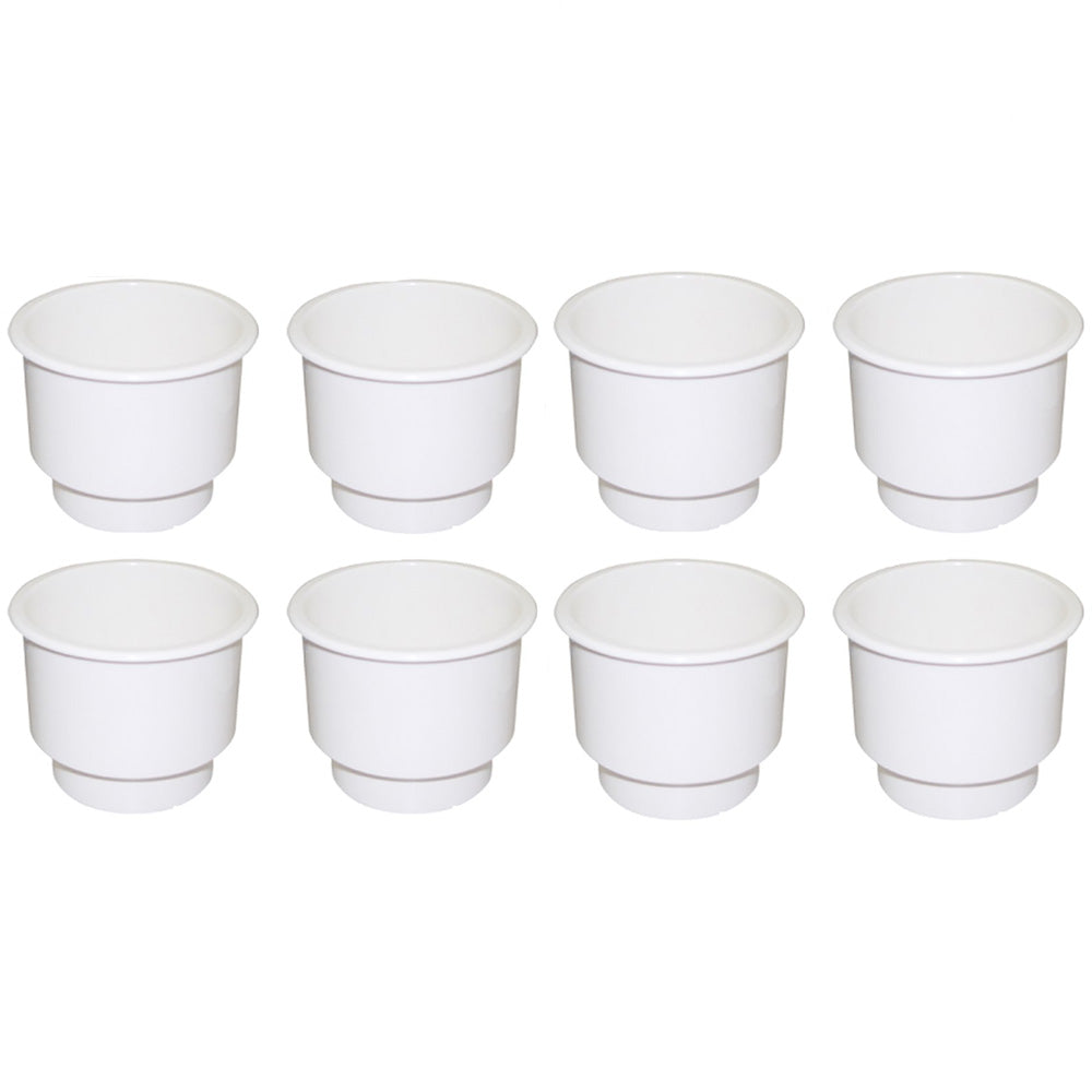 8 PCS White Plastic Cup Drink Holders For Marine Boat Boating RV Cars Outdoor
