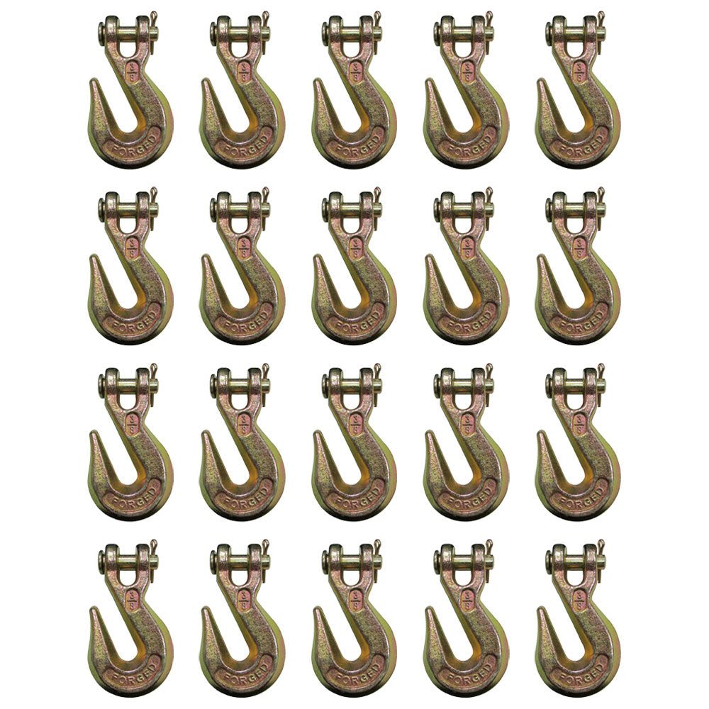 (20) G70 3/8" Clevis Grab Hooks for Wrecker Tow Chain Flatbed Trailer Tie Down