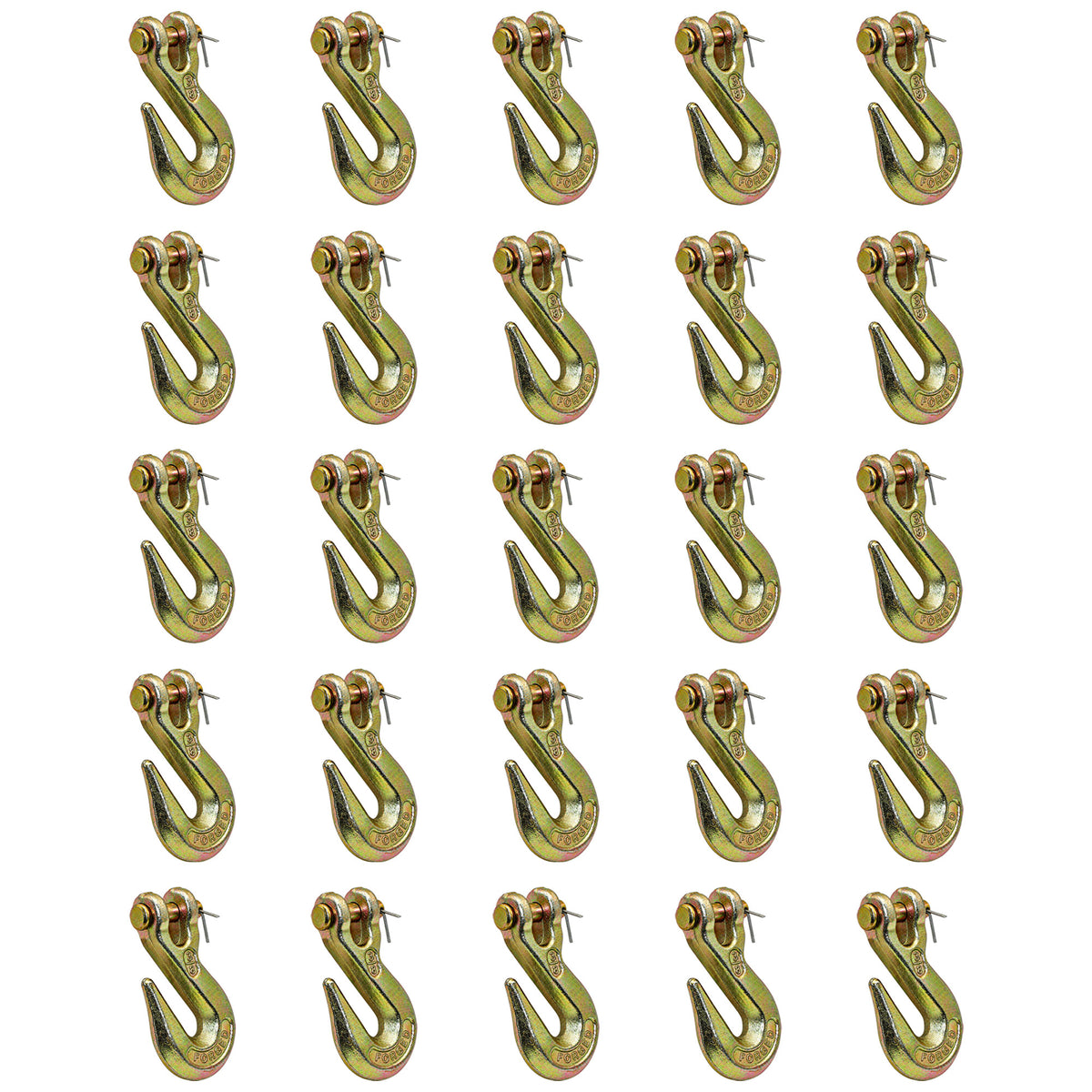 Twenty-Five 3/8" Clevis Grab Hooks for Wrecker Tow Chain Flatbed Trailer Tie Down