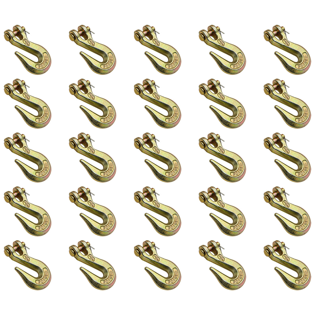 Twenty-Five 3/8" Clevis Grab Hooks for Wrecker Tow Chain Flatbed Trailer Tie Down