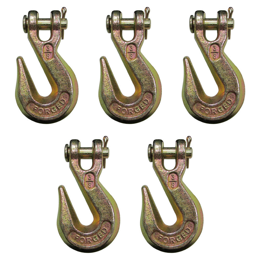 (5) G70 Clevis Grab Hooks 3/8" for Wrecker Tow Chain Flatbed Trailer Tie Down