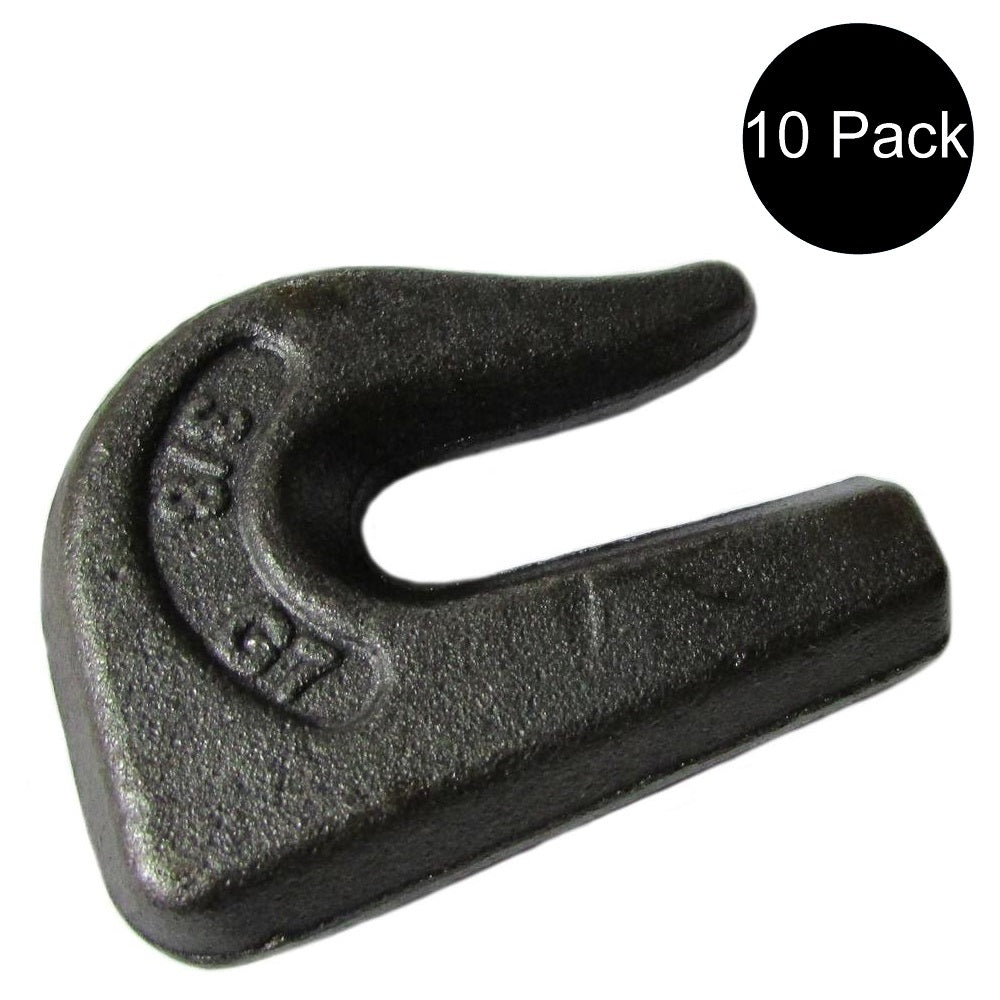 Pack of 10 G70 3/8" Weld On Chain Grab Hooks Bucket Flatbed Trailer WLDHSC038