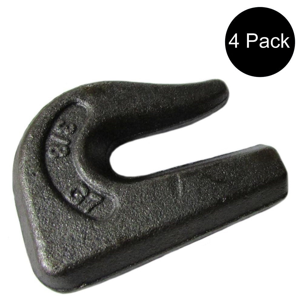 4 pack 3/8" Weld on Grab Hooks G70, Transport Chain Flatbed Truck Trailer