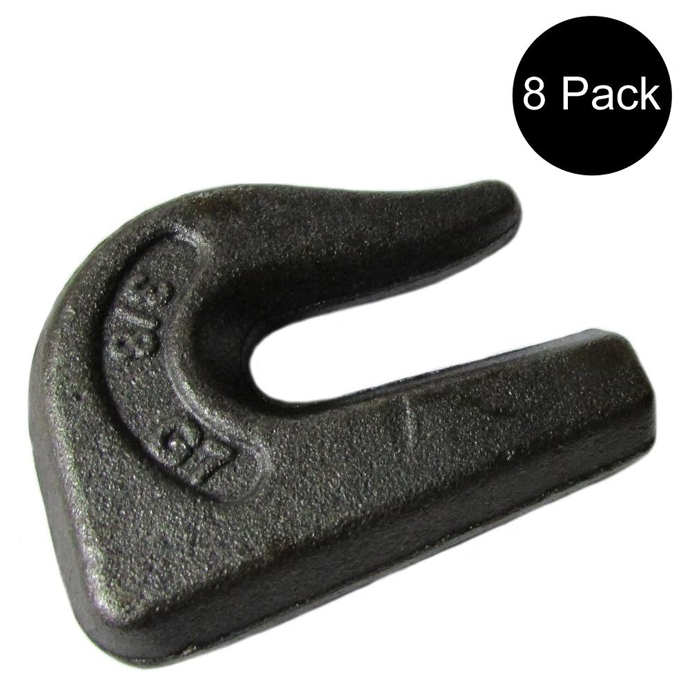 8 Weld On Grab Chain Hooks 3/8" G70 Wll 6,600 Bucket Trailer Rigging 0900104