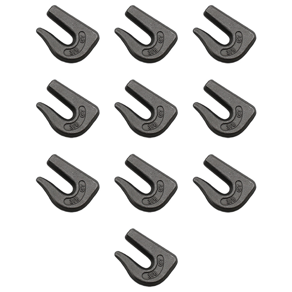 10 Weld On Grab Chain Hooks 3/8" G70 Bucket Trailer Rigging 6,600 WLL 0900104