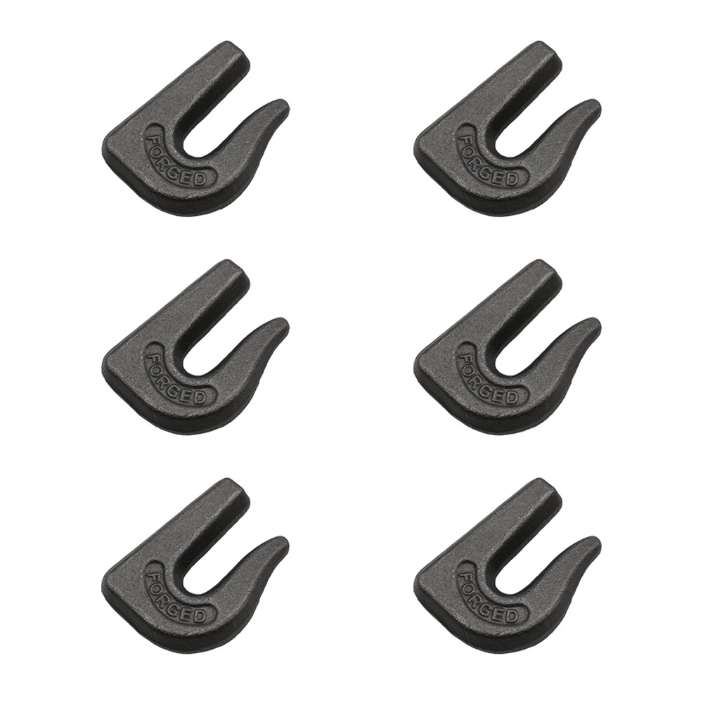 Bundle Of 6 - 3/8" G70 Weldable Grab Hook For Chain, Tow, Rigging, Weld On New