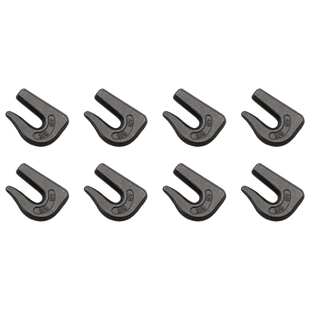 8 Weld On Grab Chain Hooks 3/8" G70 Wll 6,600 Bucket Trailer Rigging 0900104