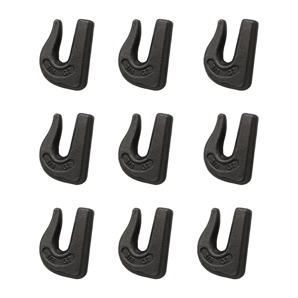 Set Of 9 3/8" Weld On Grab Chain Hook 6,600 Weight Load Rating 0900104