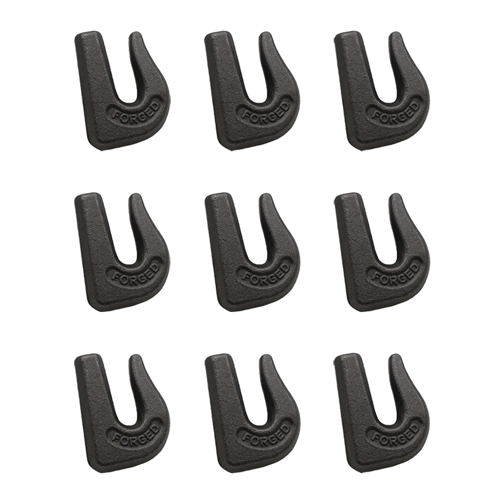 Set Of 9 3/8" Weld On Grab Chain Hook 6,600 Weight Load Rating 0900104