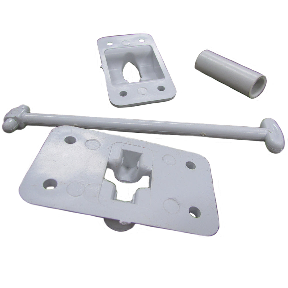 One White Plastic Camper and RV Door Holder with Stop Fits Universal