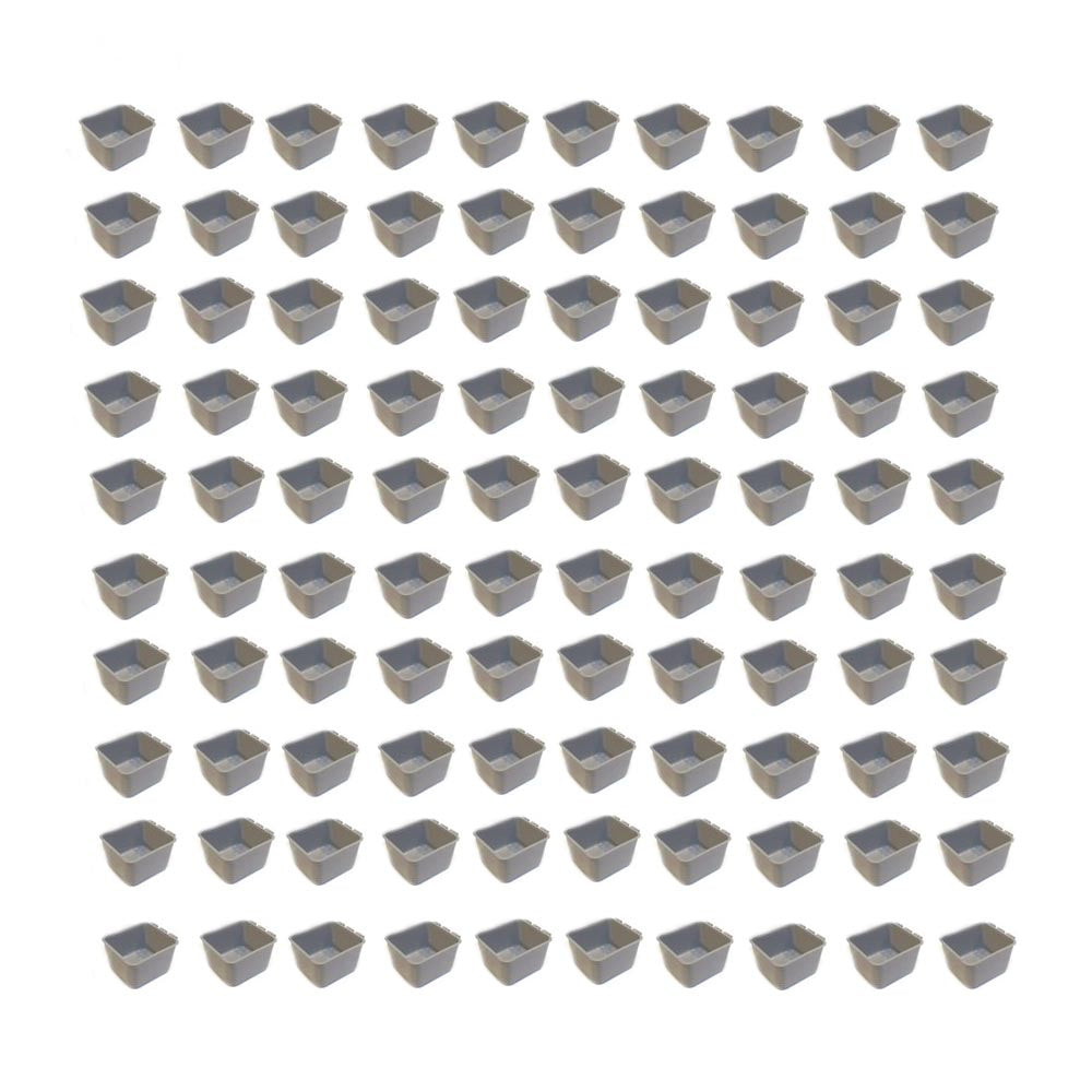 100pk Gray Cage Cups 1 Pint / 16 fl oz Hanging Feed & Water Cups Chicken Poultry