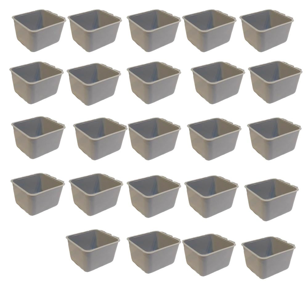 (Pack of 24) Gray Cage Cups hold 1 Pint / 16 fl oz to Hang Feed & Water for Pets
