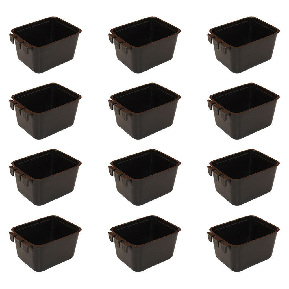 Cage Cups 12pk Black 1 Pint / 16 fl oz Hanging Feed & Water Cups Chicken Poultry