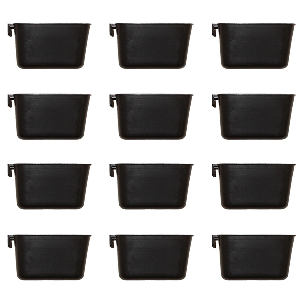 Cage Cups 12pk Black 1 Pint / 16 fl oz Hanging Feed & Water Cups Chicken Poultry