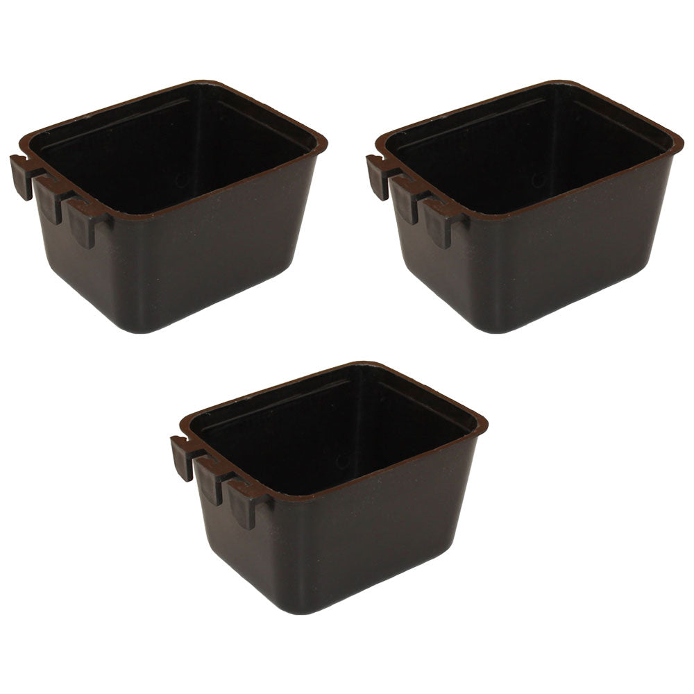 Cage Cups 3-Pk Black 1 Pint / 16 fl oz Hanging Feed & Water Cups Chicken Poultry