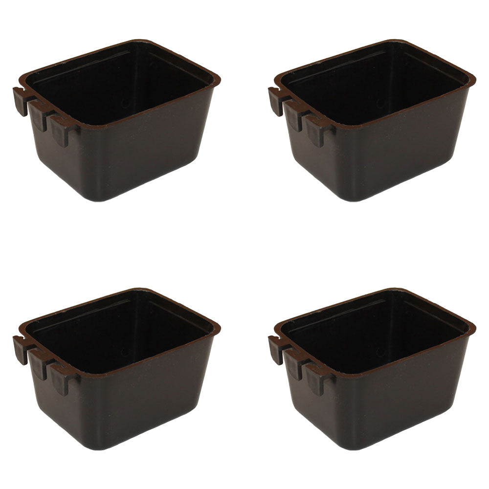 Cage Cups 4-pk Black 1 Pint/16 fl oz Hanging Feed & Water Cups Chicken Poultry