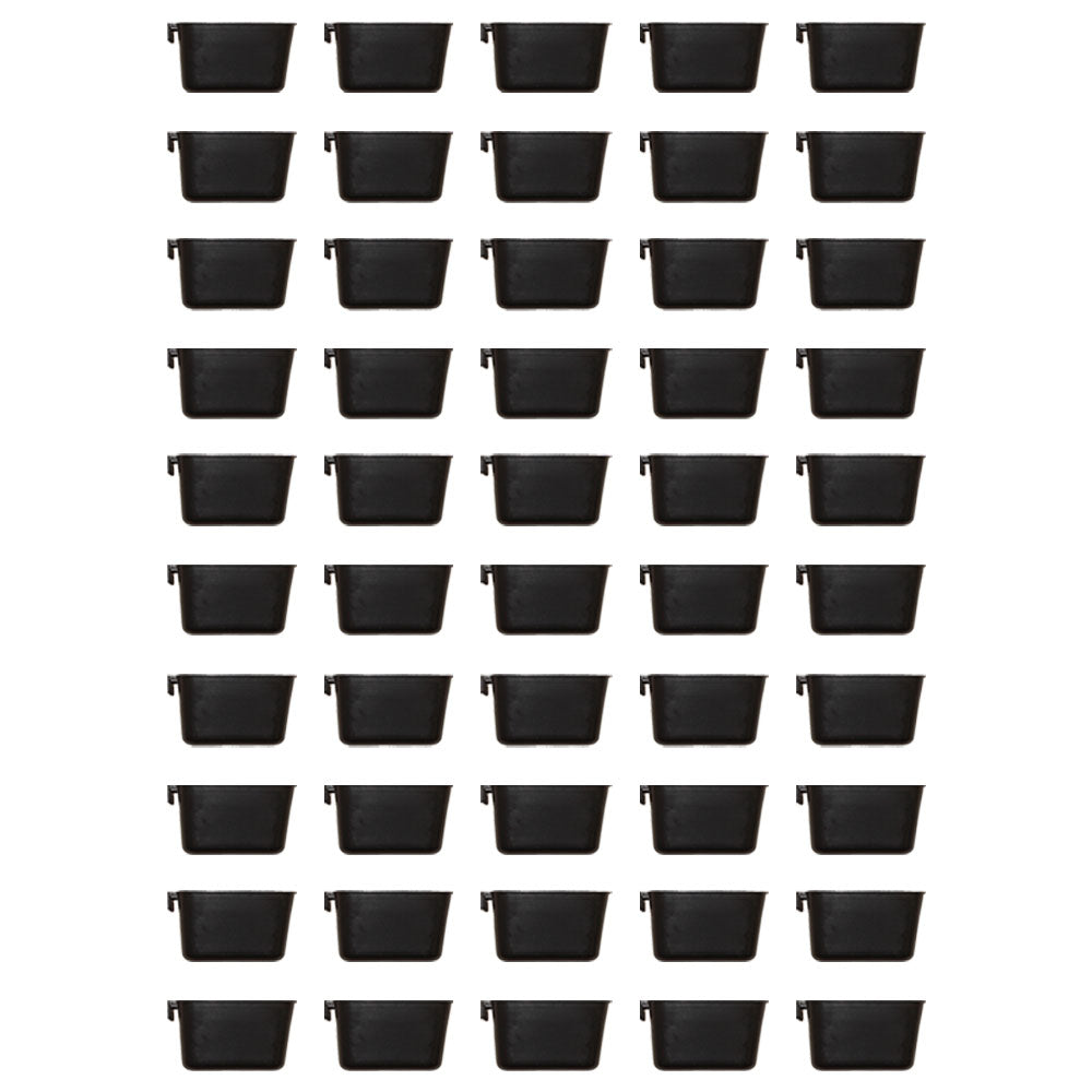 Cage Cups 50-pk Black 1 Pint/16 fl oz Hanging Feed & Water Cups Chicken Poultry