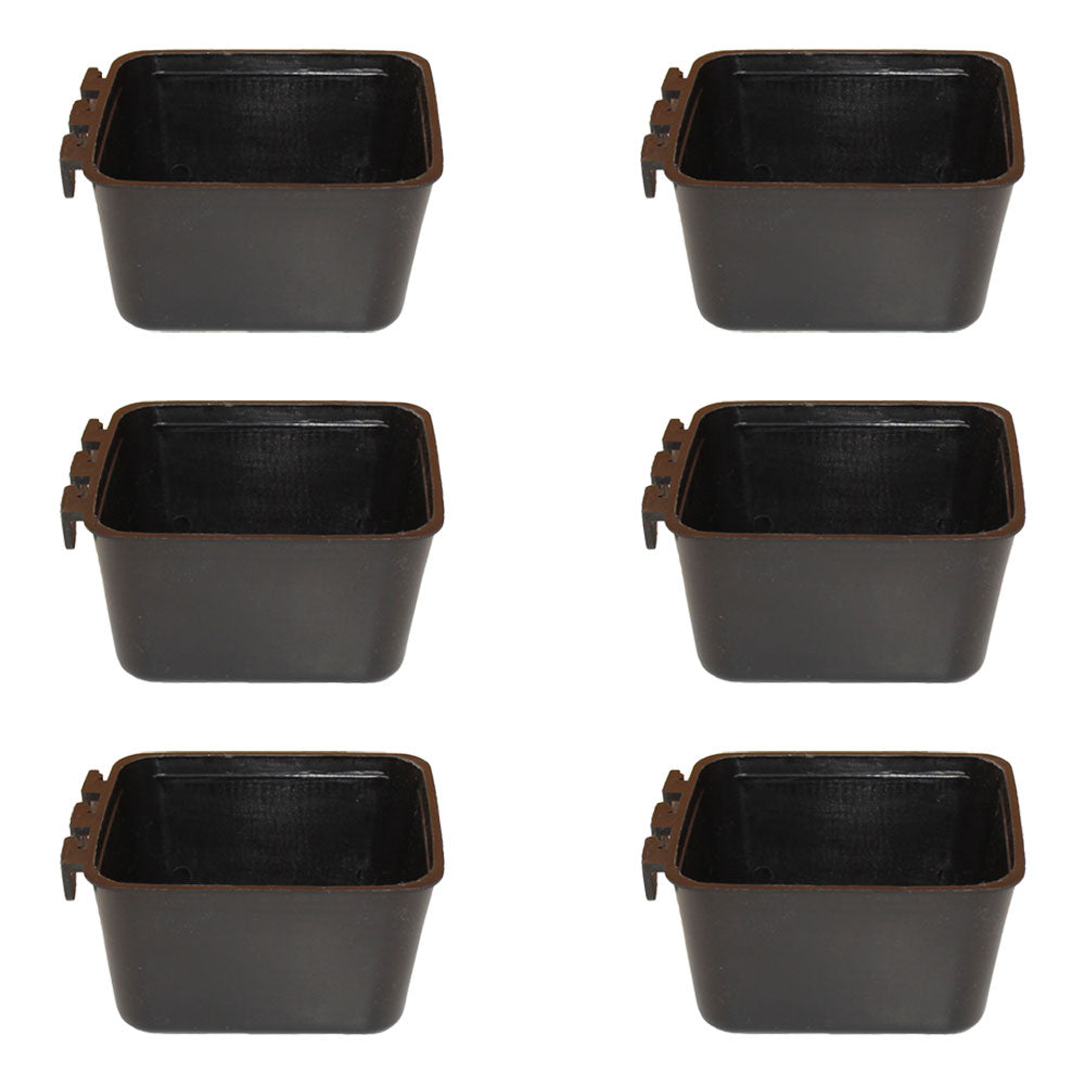 (6-Pack) 1 Pint/ 16 Fl Oz Hanging Feed and Water Cage Cup For Poultry Waterfowl