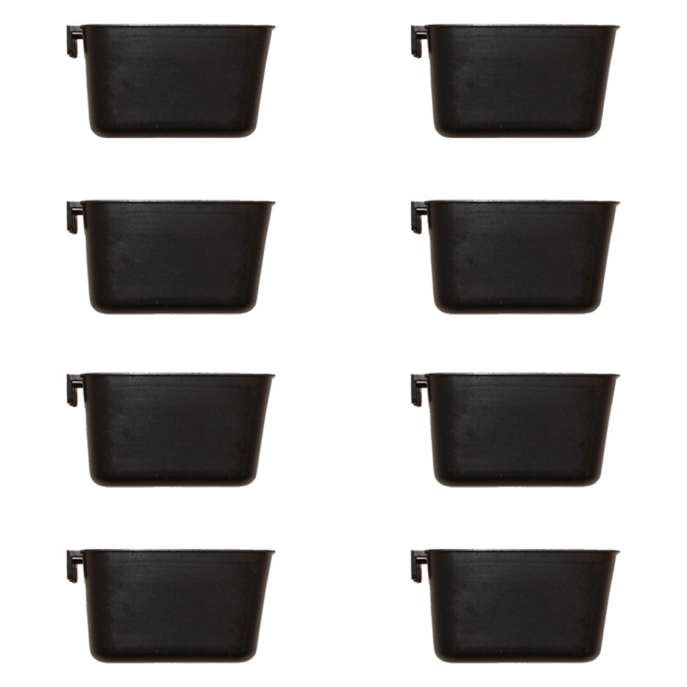 Cage Cups 8-pk Black 1 Pint/16 fl oz Hanging Feed & Water Cups Chicken Poultry