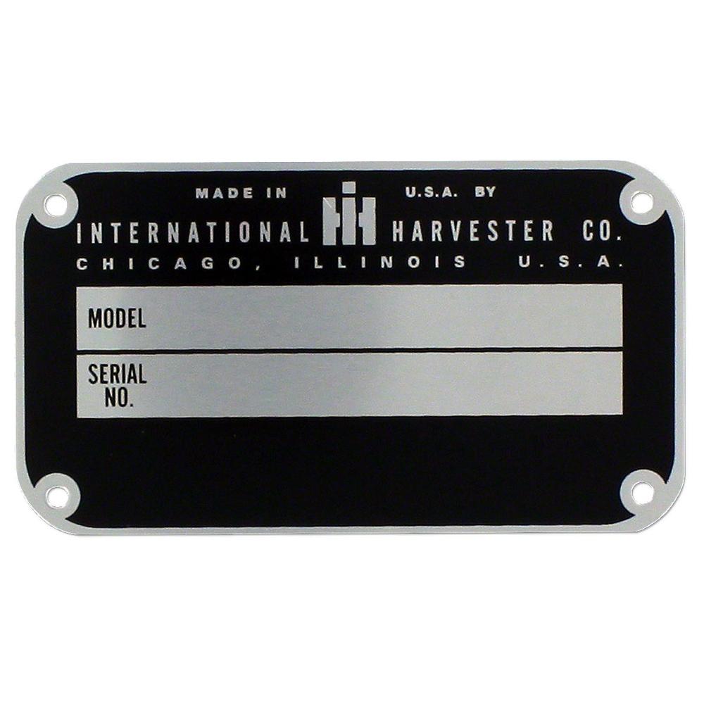 Serial Number Tag with Rivets Fits International Replaces OTK20-0947