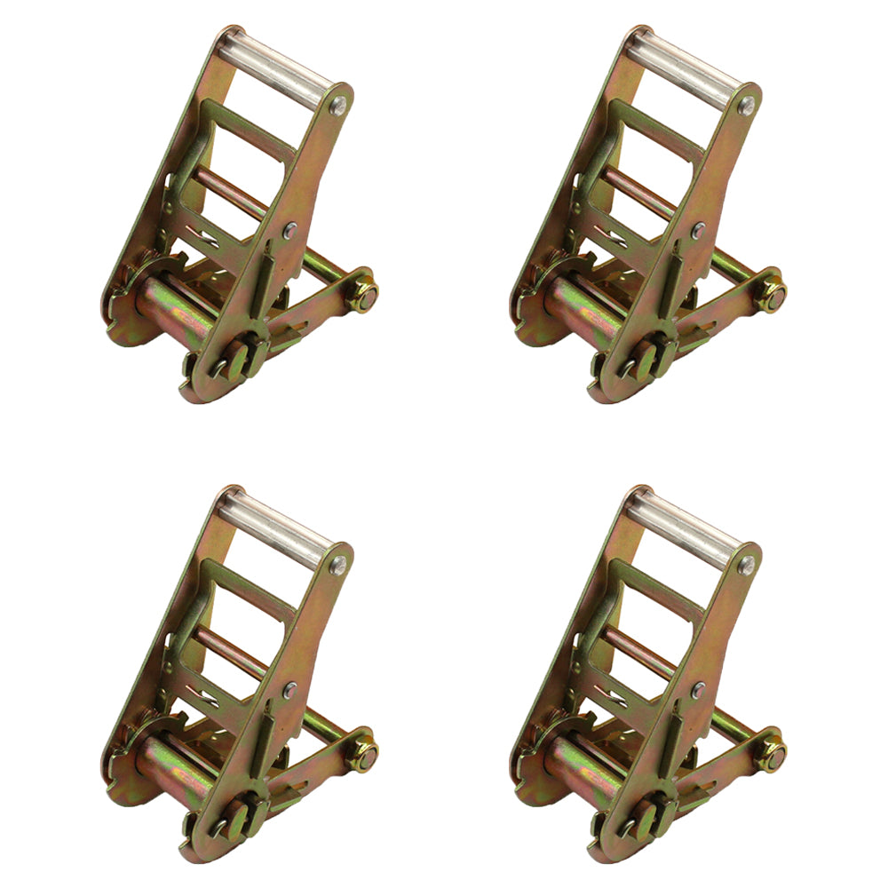 (4) 2" Ratchet Handle Tow Dolly Car Hauler Flat Bed Ratchet Strap Tie Down