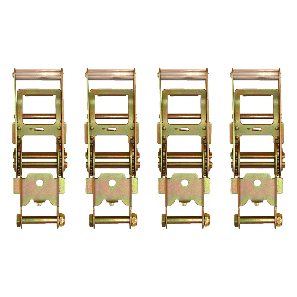 (4) 2" Ratchet Handle Tow Dolly Car Hauler Flat Bed Ratchet Strap Tie Down