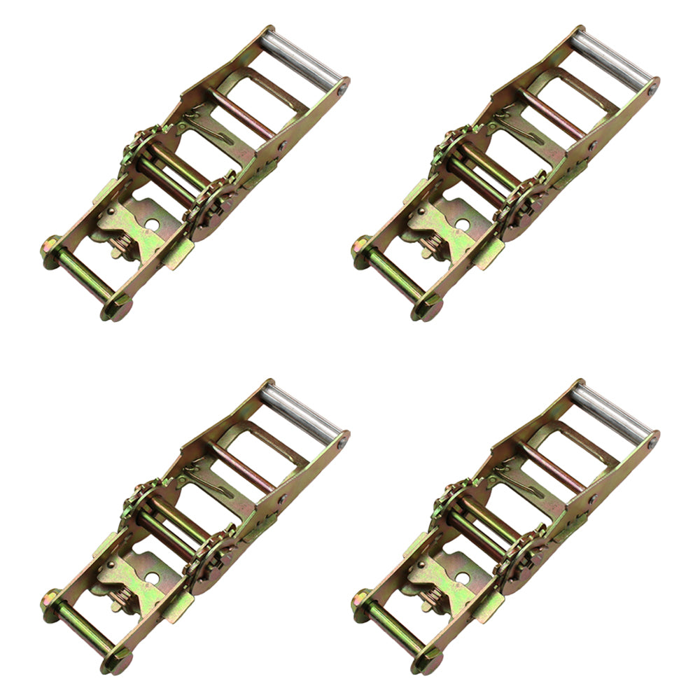 (4) 2" Ratchet Handle Tow Dolly Car Hauler Flat Bed Ratchet Strap Tie Down