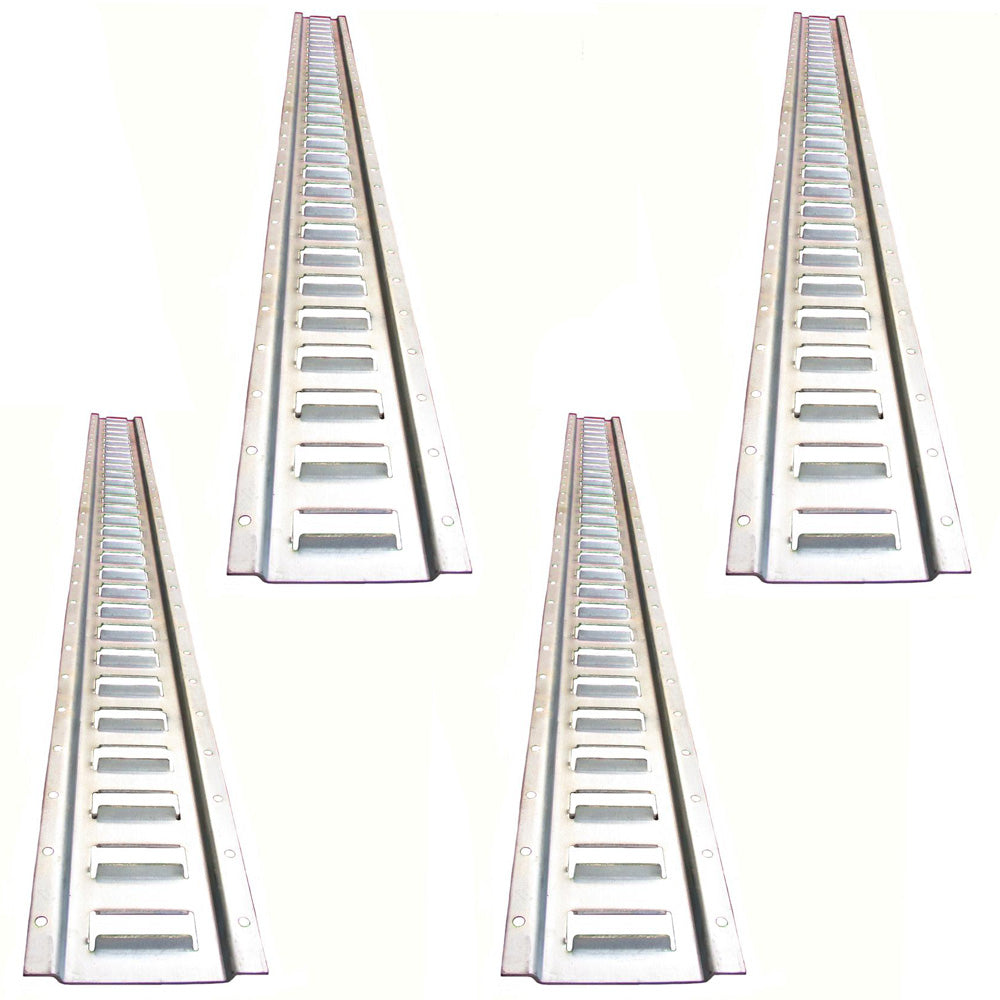 (4 Pack) 5' Galvanized E-Track Horizontal for Trucks/Trailers/Cargo Vans