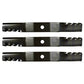 Set of (3) Mulching Lawn Mower Blades Fits Kubota K5371-99040 7/8" hole