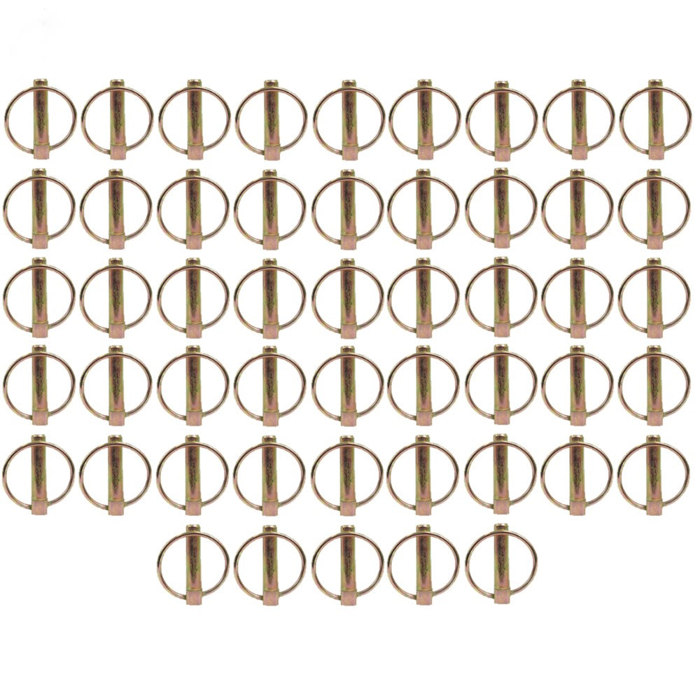 QTY 50 Linch Pins 7/16" dia. Pin x 1-3/4" Useable Length, 1-5/8" dia. Ring