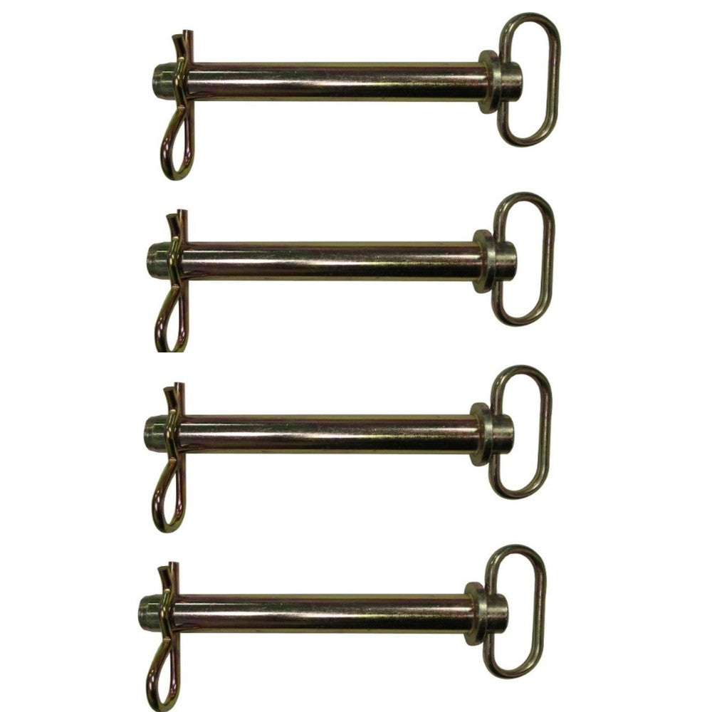 Four Cold Forged Tractor Hitch Pins 1-1/8" pin dia. 6-1/4" useable length