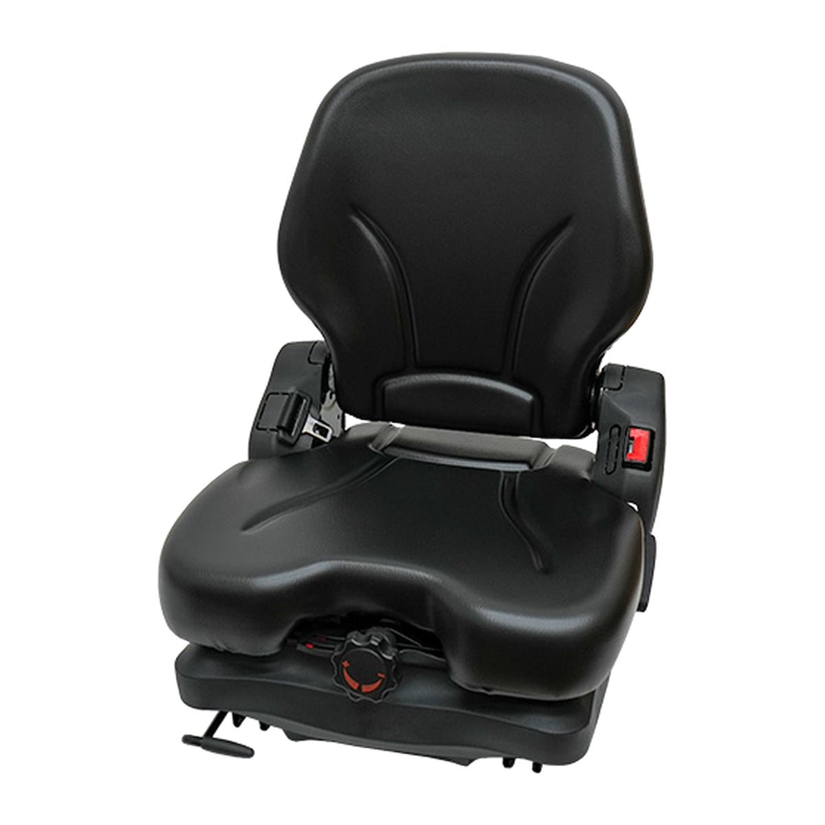 L-P Suspension Black Vinyl Seat with OPS Slides and Document Pouch Fits Bobcat