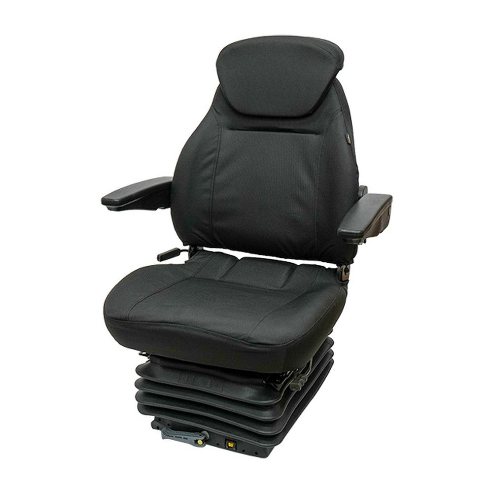 High-Back Adjustable Mechanical Suspension Seat Black Made with Cordura Fabric