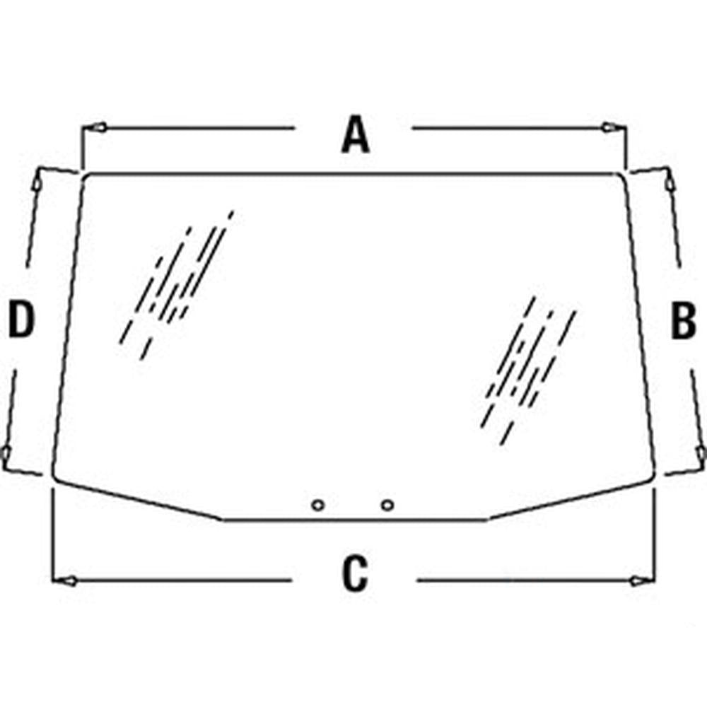WN-R110990-PEX Glass, Rear Fits John Deere 7200 7210 7400 7410 7510 7600 7610