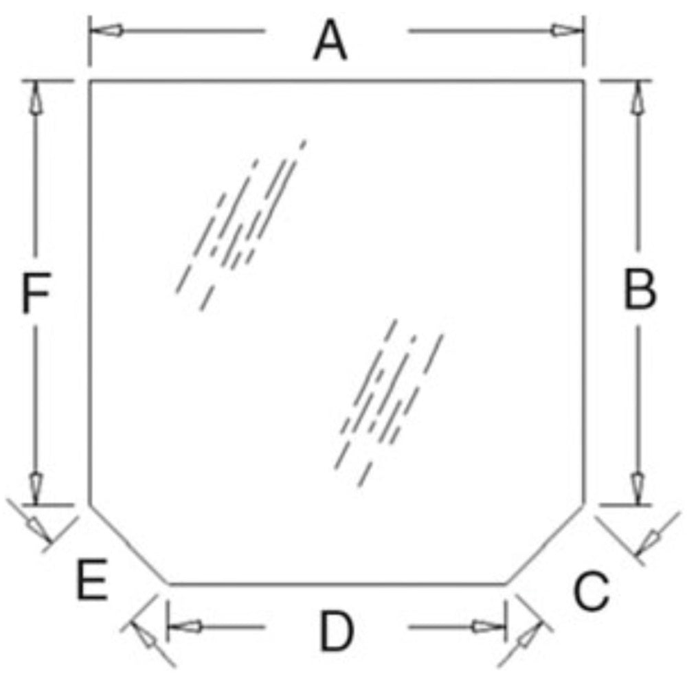 R206835 Rear Upper Tinted Glass Fits John Deere 5220 5225 5320 5325 5420
