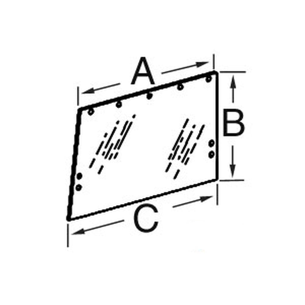 WN-R50757-PEX Glass, Side, Left Hand or Right Hand Fits John Deere 2140 2350