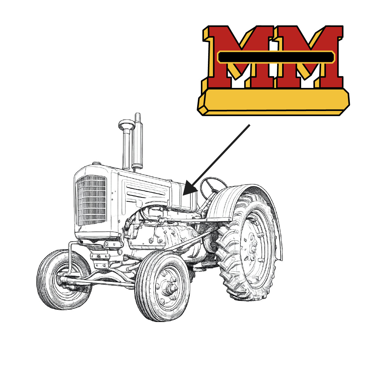 Decal Fits Minneapolis-Moline Replaces 4x7-VINYL
