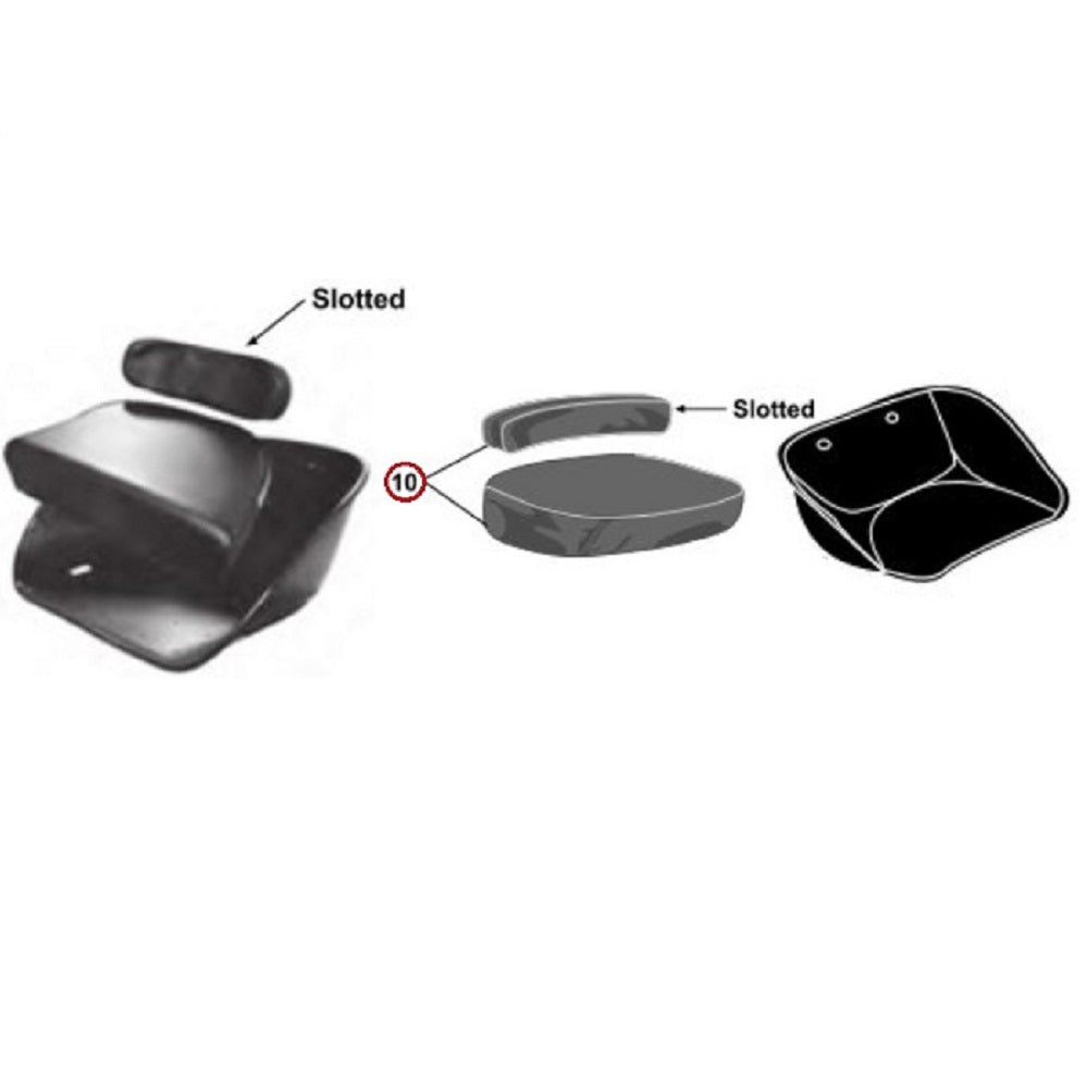 Black Seat Cushion Set Fits Massey Ferguson Replaces RAP43096