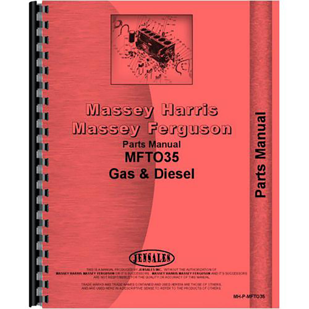 Parts Manual Fits Massey Ferguson Replaces MH-P-MFTO35