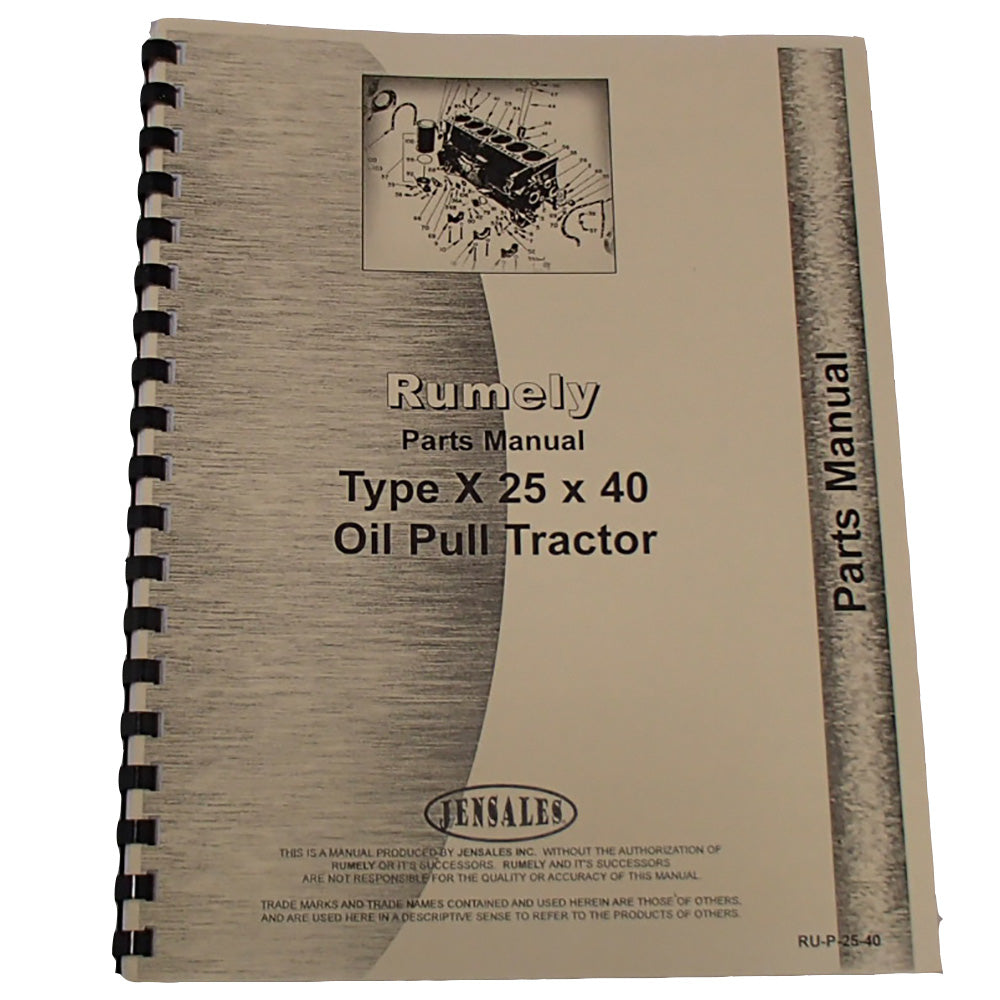 Parts Manual for Rumely 25-40